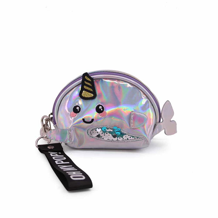 Oh My Pop Monedero Oval Narval Plateado Oh My Pop Monedero Oval Narval Plateado