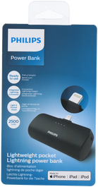 Philips Power Bank con Conector Lightning Directo, 2500 mAh - Recarga Rápida para iPhone y Dispositivos iOS