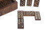 DKD Home Decor Juego de Dominó de Acacia Marrón y Dorado Set de 2 piezas