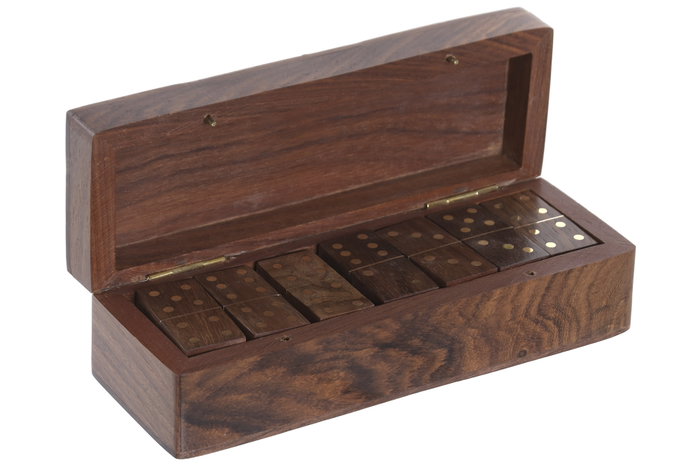 DKD Home Decor Juego de Dominó de Acacia Marrón y Dorado Set de 2 piezas DKD Home Decor Juego de Dominó de Acacia Marrón y Dorado Set de 2 piezas
