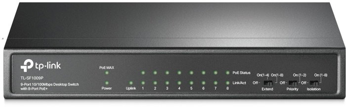 TP-Link TL-SF1009P Switch de 9 Puertos con 8 Puertos PoE+ TP-Link TL-SF1009P Switch de 9 Puertos con 8 Puertos PoE+