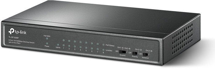 TP-Link TL-SF1009P Switch de 9 Puertos con 8 Puertos PoE+ TP-Link TL-SF1009P Switch de 9 Puertos con 8 Puertos PoE+
