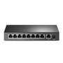 TP-LINK TL-SF1009P Switch de Red Gigabit con 8 Puertos RJ45 y Puerto de Alimentación PoE, Color Negro