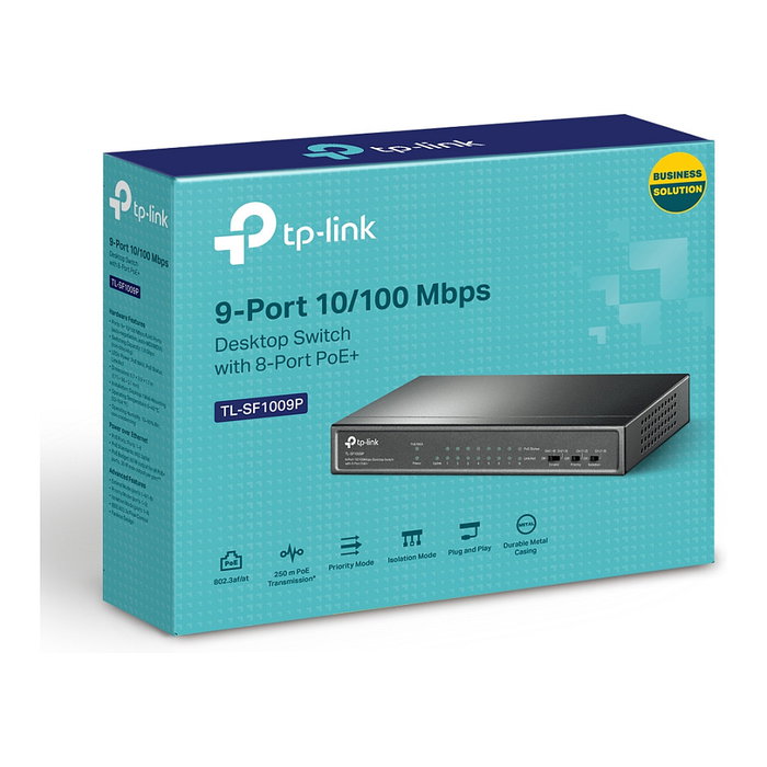 TP-Link TL-SF1009P Switch de 9 Puertos con 8 Puertos PoE+ TP-Link TL-SF1009P Switch de 9 Puertos con 8 Puertos PoE+