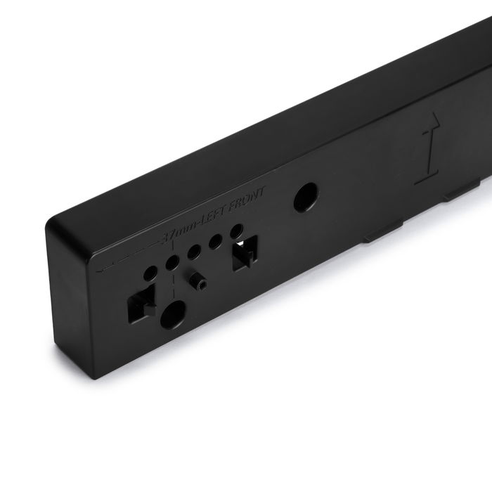 Emuca Juego de distanciadores laterales para bastidor Hack, Plástico negro,