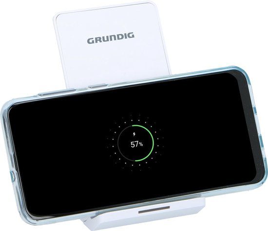 Grundig Base de Carga Inalámbrica con Soporte para Móvil, 10 W, Carga Rápida Qi, Compatible con Smartphones