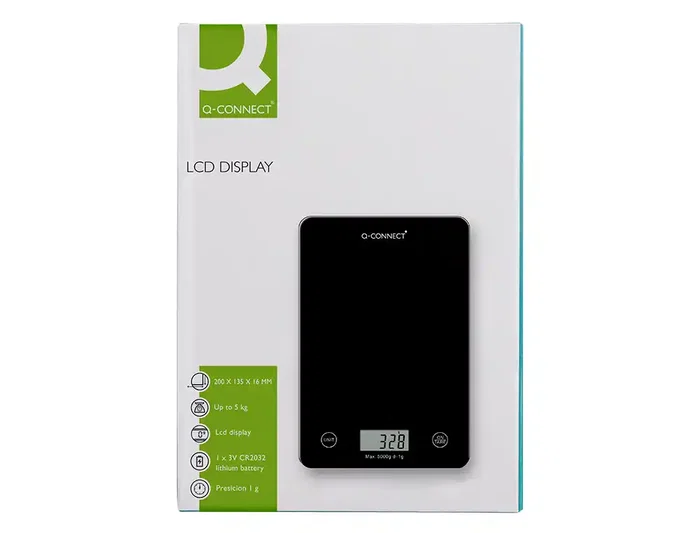 Q-connect Báscula de precisión digital con pantalla LCD KF19057
