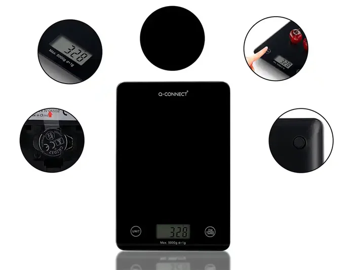 Q-connect Báscula de precisión digital con pantalla LCD KF19057