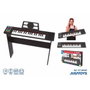 iDance Teclado electrónico 37 teclas con base de madera, negro