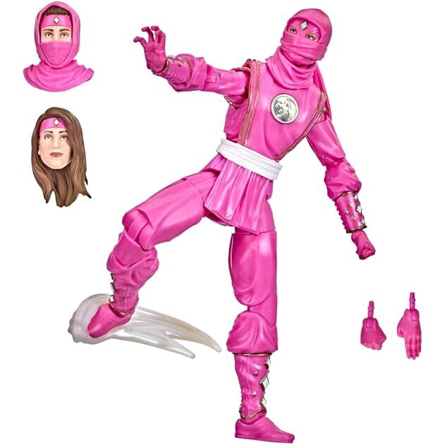 Hasbro Figura Mighty Morphin Ninja Pink Ranger Lightning Collection Power Rangers 15cm Articulada con Accesorios