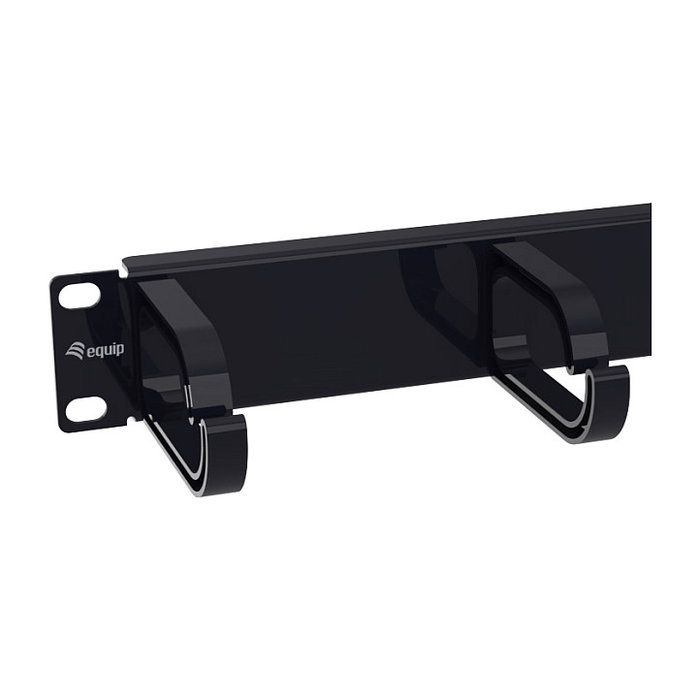 EQUIP Panel de gestión de cables de 10 pulgadas, 1U, negro