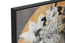 DKD Home Decor Cuadro Moderno Mujer Flores Gris Amarillo Lienzo PS 100 x 100 cm (2 Unidades)