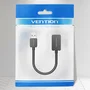 Vention CDZB0 Tarjeta de Sonido Externa USB - 1x Jack 3.5mm Hembra, 16 bit, Plug & Play, Negro, Compatible con Windows, Mac, Linux