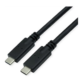 ROLINE Cable USB 3.2 Gen 2 USB C a USB C, 10 Gbit/s, 100W, 6 m, negro