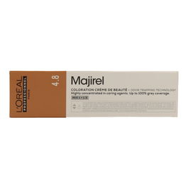 L'Oréal Majirel 4.8 - Tinte Permanente Castaño Medio Moca 60 ml para Cobertura de Canas