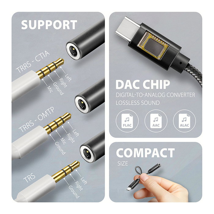 Axagon ADA-HC Adaptador de audio Hi-Res USB-C a 3,5 mm