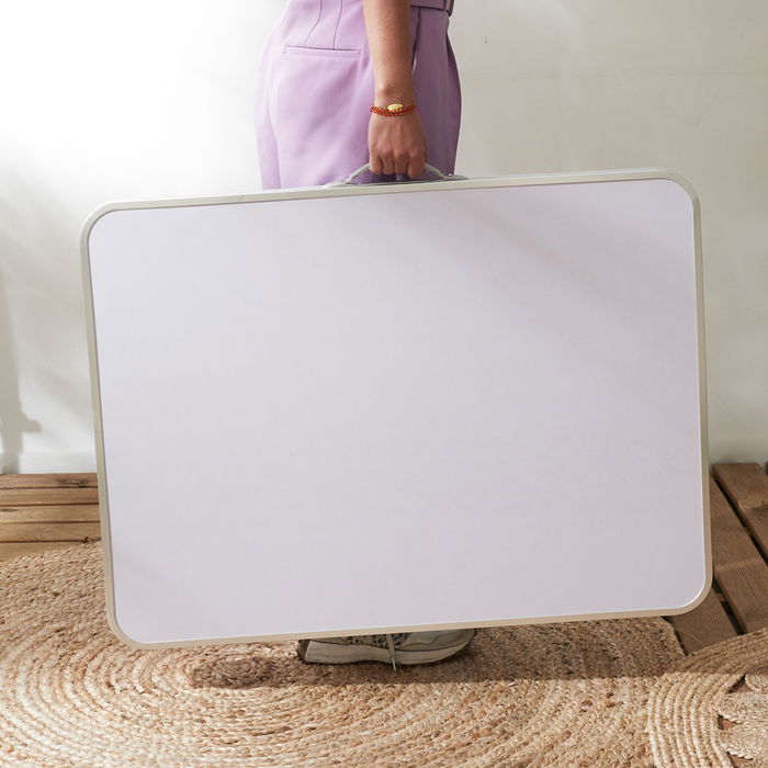 Home Deco Factory Mesa Plegable Blanca 80x60 cm Mesa de Camping