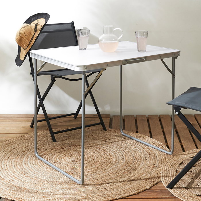 Home Deco Factory Mesa Plegable Blanca 80x60 cm Mesa de Camping