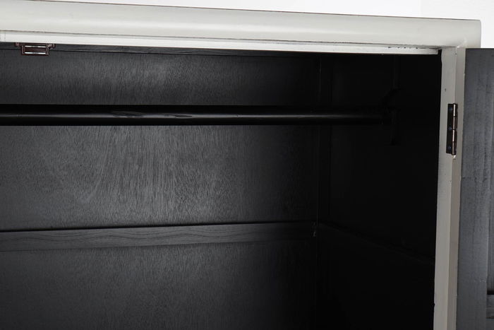 DKD Home Decor Armario Oriental Kamakura Blanco Dorado 120 x 50 x 175 cm Álamo Metal