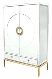 DKD Home Decor Armario Alamo Metal 120x50x175 Lacado Blanco y Dorado