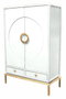 DKD Home Decor Armario Alamo Metal 120x50x175 Lacado Blanco y Dorado