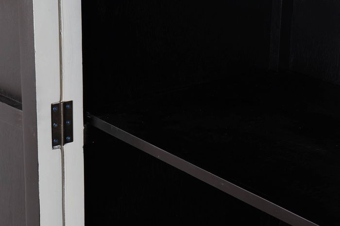 DKD Home Decor Armario Oriental Kamakura Blanco Dorado 120 x 50 x 175 cm Álamo Metal