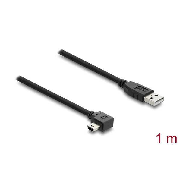 DeLOCK Cable USB 2.0 Tipo-A a Mini-B 1 m con conector angular