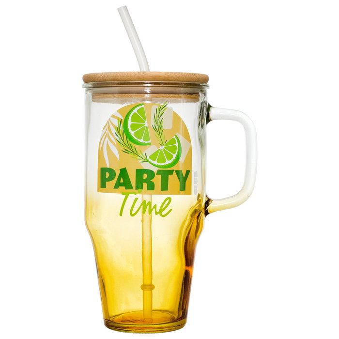 Cook Concept Mini Mug Miami Botella de Vidrio con Tapa de Bambú 650 ml