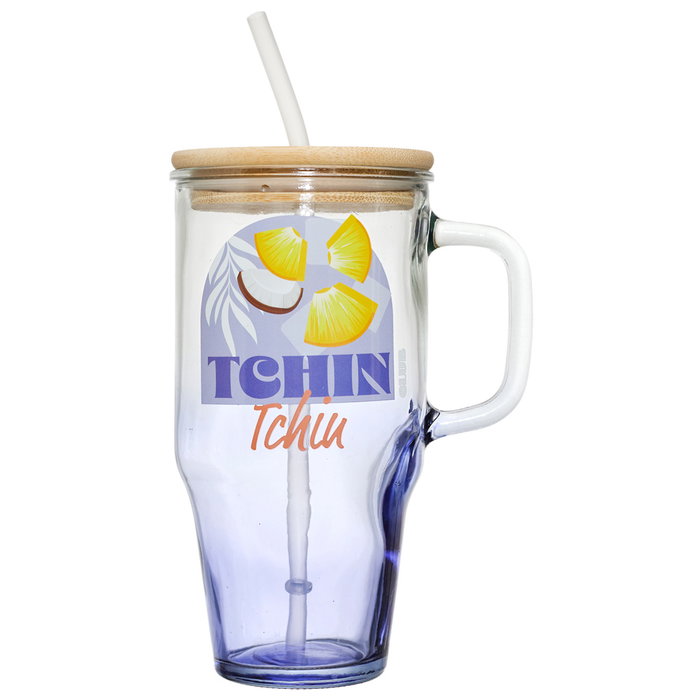 Cook Concept Mini Mug Miami Botella de Vidrio con Tapa de Bambú 650 ml