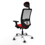 PIQUERAS Y CRESPO Silla de oficina Zulema con mecanismo Sincro, Rojo y Gris