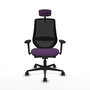 PIQUERAS Y CRESPO Silla de oficina Mardos con Mecanismo Sincro/Traslack, Morado y Negro