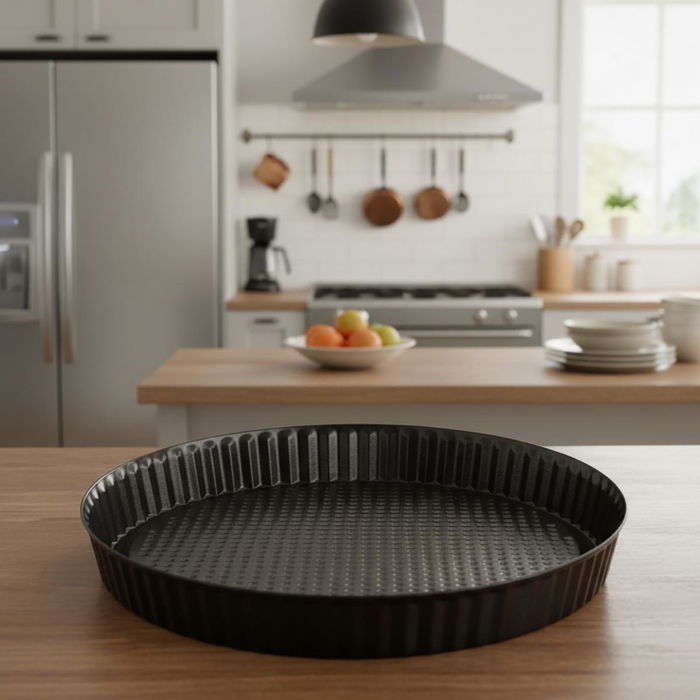 Molde Tarta Plano Acero Pintado Sweet Grey Quid 25x3 cm Molde Tarta Plano Acero Pintado Sweet Grey Quid 25x3 cm