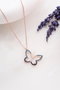 Heliophilia Silver NRZ999033 Collar de Plata de Ley 925 Baño Oro Rosa con Piedra Circón Azul Marino