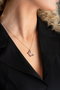 Heliophilia Silver NRZ999033 Collar de Plata de Ley 925 Baño Oro Rosa con Piedra Circón Azul Marino