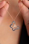 Heliophilia Silver NRZ999033 Collar de Plata de Ley 925 Baño Oro Rosa con Piedra Circón Azul Marino