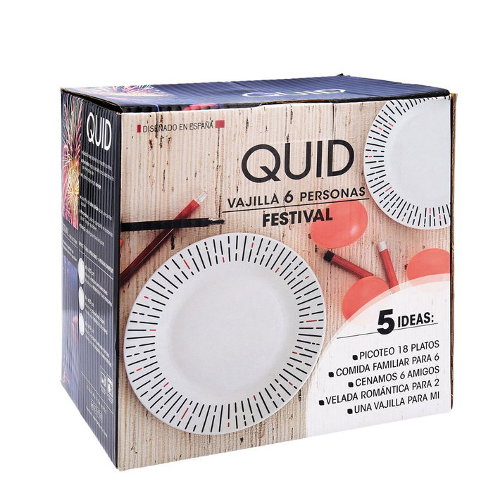 Vajilla Porcelana Festival Quid 18 Piezas - 6 Personas