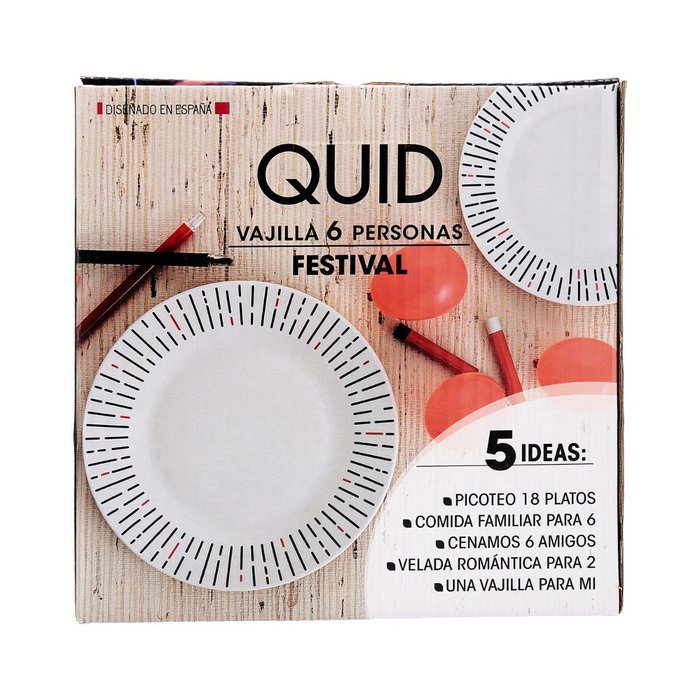 Vajilla Porcelana Festival Quid 18 Piezas - 6 Personas