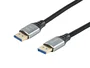 Equip 119283 Cable DisplayPort 2.1 Macho a Macho, 3m, 16K@60Hz, HDR, DSC, HDCP 2.3, 54 Gbps, Conectores Chapados en Oro, Malla Algodón, Carcasa Aluminio, Plata y Negro