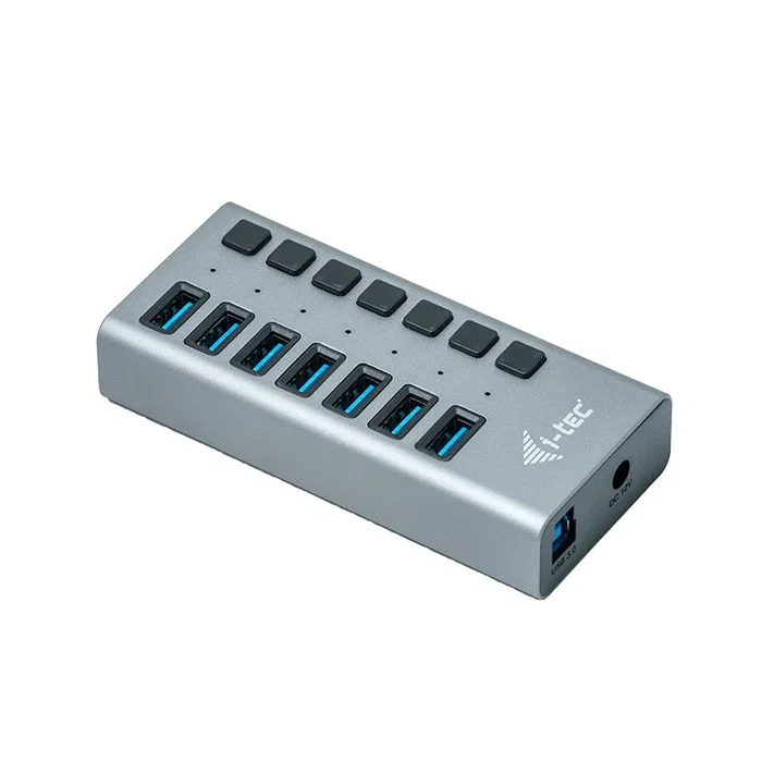 i-tec U3CHARGEHUB7 Hub USB 3.0 con 7 Puertos y Adaptador 36W para Carga y Transferencia de Datos, Compatible con PC, Mac, Laptop