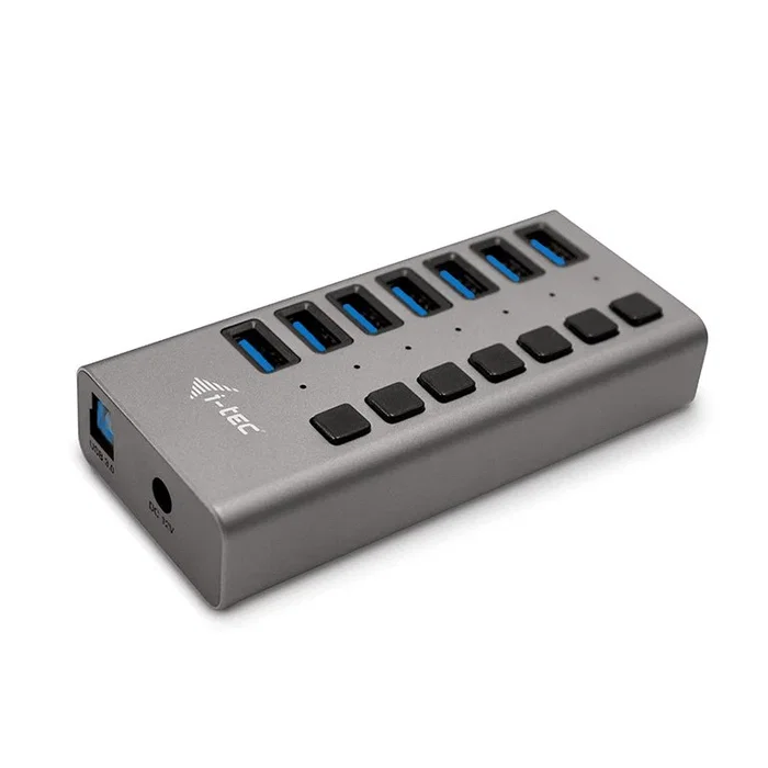 i-tec U3CHARGEHUB7 Hub USB 3.0 con 7 Puertos y Adaptador 36W para Carga y Transferencia de Datos, Compatible con PC, Mac, Laptop