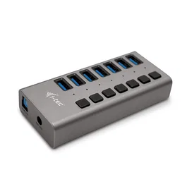 i-tec U3CHARGEHUB7 Hub USB 3.0 con 7 Puertos y Adaptador 36W para Carga y Transferencia de Datos, Compatible con PC, Mac, Laptop