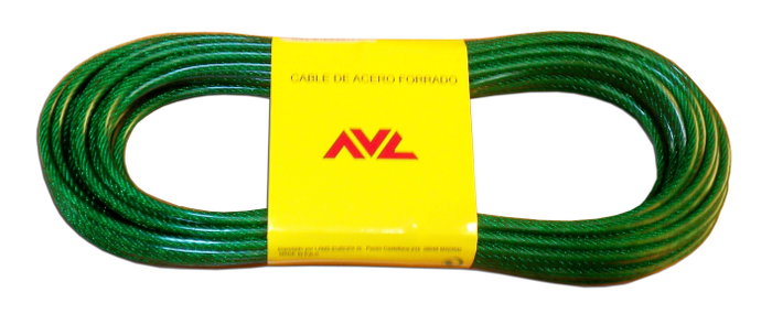 AVL Cable de Acero 3.5 mm Plastificado Verde 20 m AVL Cable de Acero 3.5 mm Plastificado Verde 20 m
