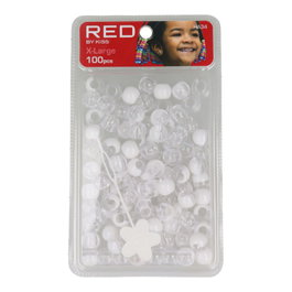 Red Kiss Abalorios para Cabello XL 100 Piezas (Blanco)