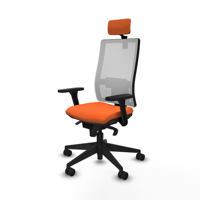 PIQUERAS Y CRESPO Silla de oficina Horna con mecanismo Sincro, Naranja y Blanco