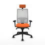 PIQUERAS Y CRESPO Silla de oficina Horna con mecanismo Sincro, Naranja y Blanco