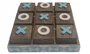 DKD Home Decor Juego de Mesa Tres en Raya en Mango y Resina Azul