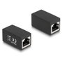DeLOCK Adaptador RJ45 hembra a RJ45 hembra Cat.6 negro