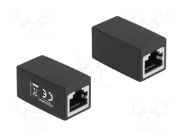 DeLOCK Adaptador RJ45 hembra a RJ45 hembra Cat.6 Negro