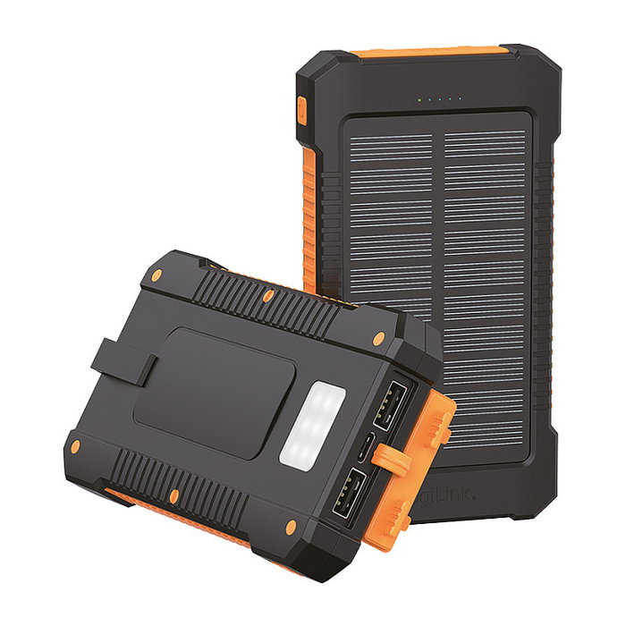 LogiLink Solar-Powerbank 6000mAh USB-C, IP65, schwarz