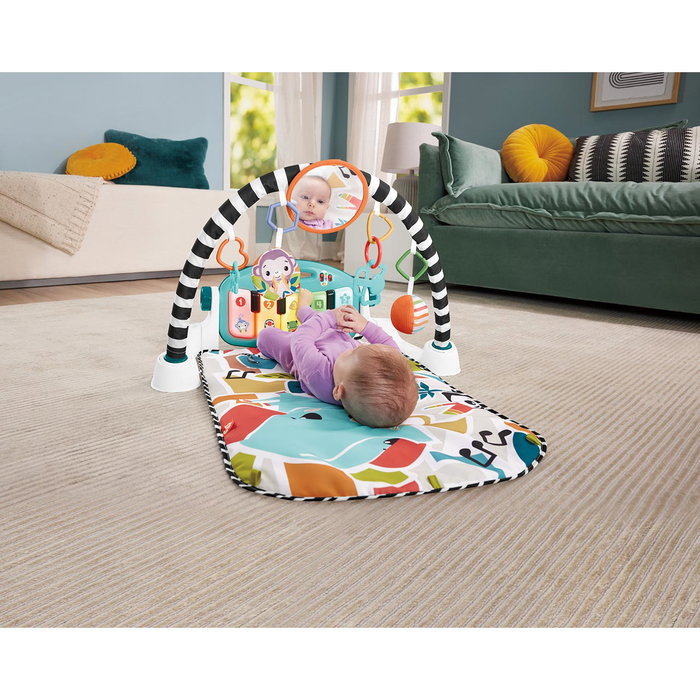 Mattel Alfombra Manta Actividades Fisher-Price Kick & Play con Piano, Luces y Sonidos
